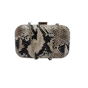 Style & Co Gray Faux Snake Embossed Clutch